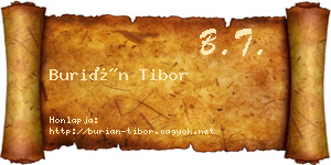 Burián Tibor névjegykártya